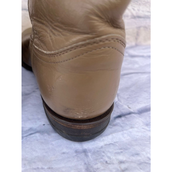 Men's Justin Beige Leather Cowboy Boots Size 7.5 - Picture 8 of 9